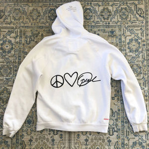 PEACE LOVE & OPRAH Hoodie Sweatshirt Jacket White